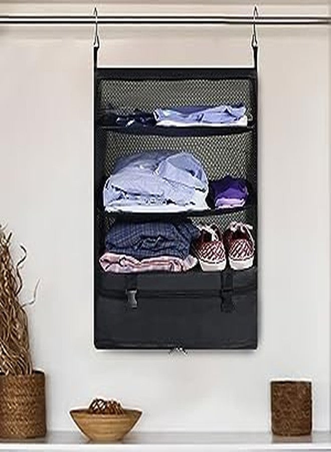 Kitwe منظم أمتعة محمول من كيتوي مزود بأرفف سفر معلقة وحجرة تخزين للملابس المغسولة، وخزانة ملابس معلقة. - Image 2